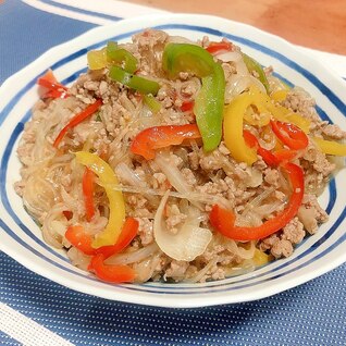 食べて満足！ひき肉のチャプチェ